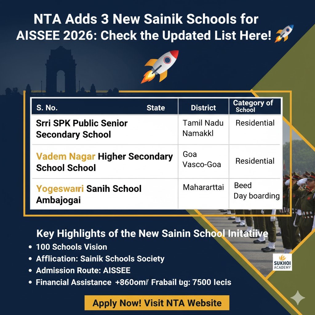 3 New Sainik Schools