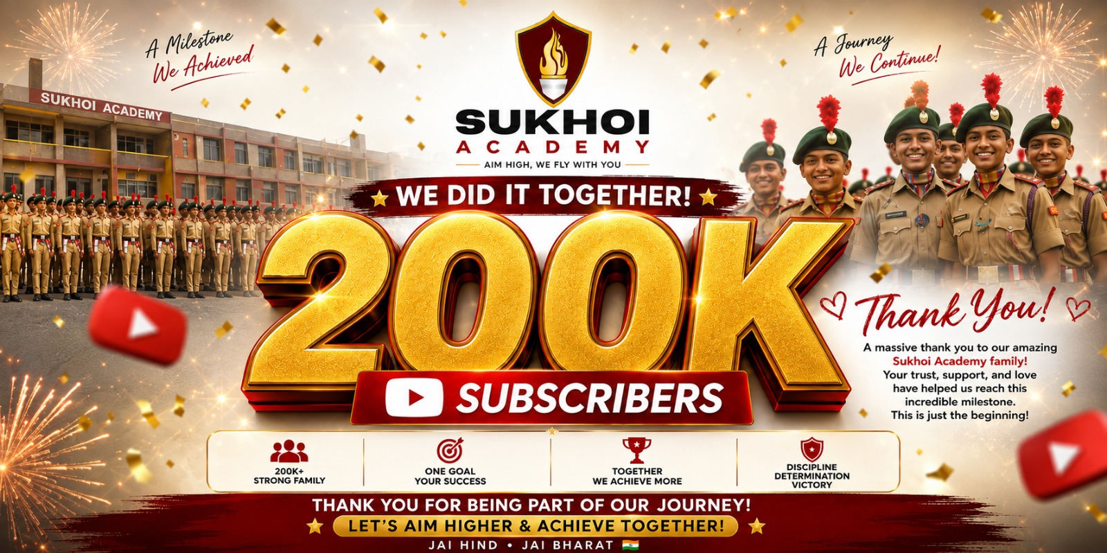 Sukhoi Academy 200k YouTube subscribers celebration