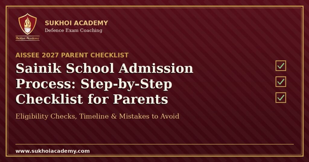 Sainik School admission process step-by-step