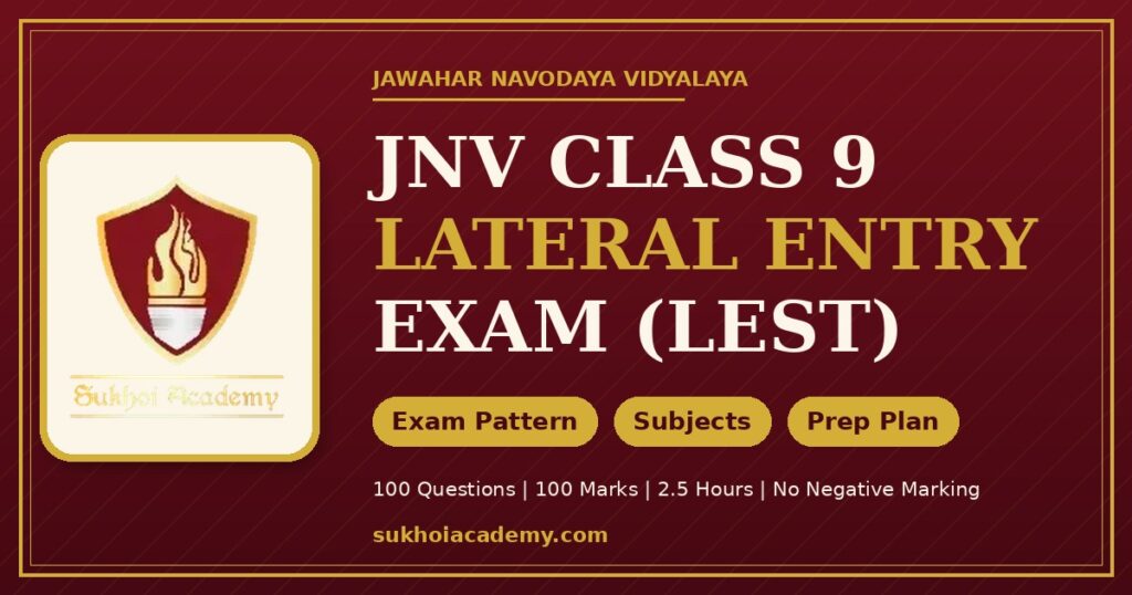 JNV Class 9 lateral entry exam